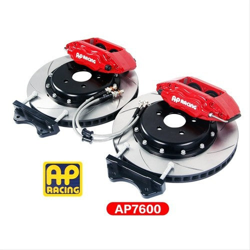 AP RACING CP7600 4POT CALIPERS + 285MM DBA T2 SLOTTED ROTORS FULL BRAKE KIT FOR 15" WHEELS - FRONT
