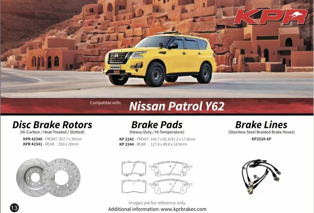KPR Brakes - 4x4 4WD Brake Upgrades (Disc Rotors / Brake Pads / Brake Hose / Brake Booster ) FOR NISSAN PATROL Y62