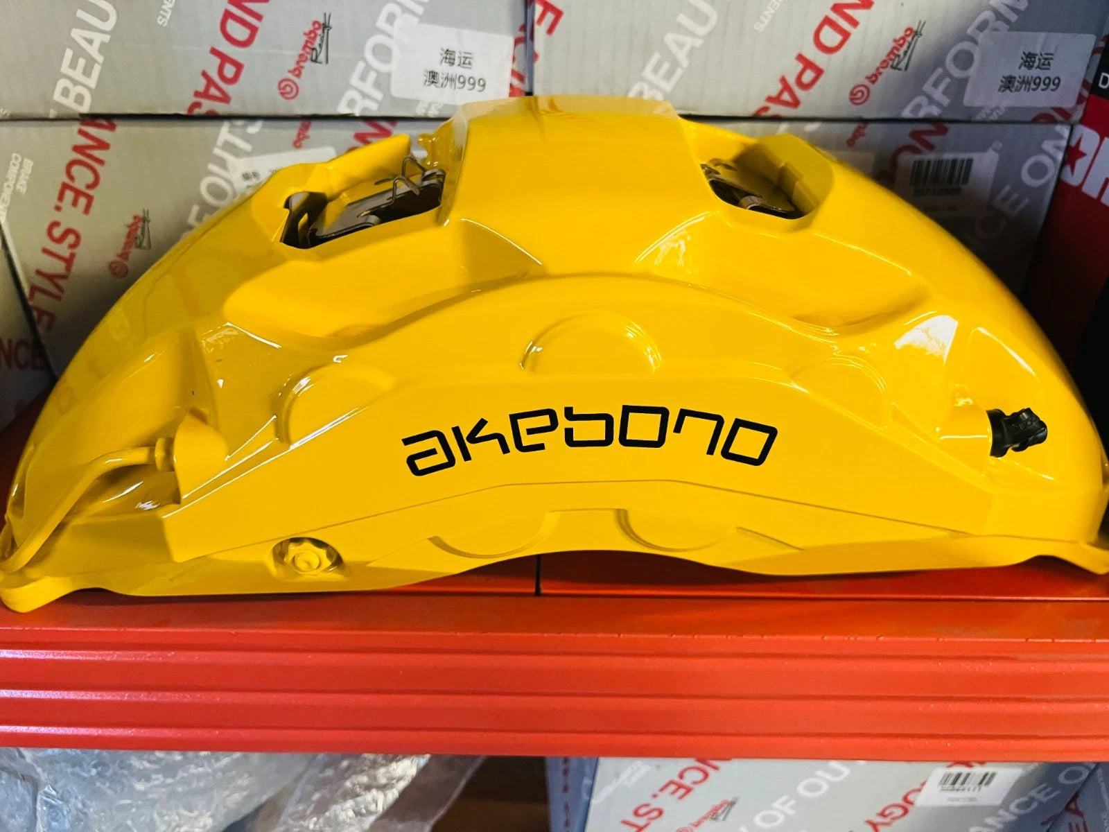 2 X Genuine OEM AKEBONO 10 POT LARGE CALIPER X 2 YELLOW FIT AUDI BMW VW Porsche