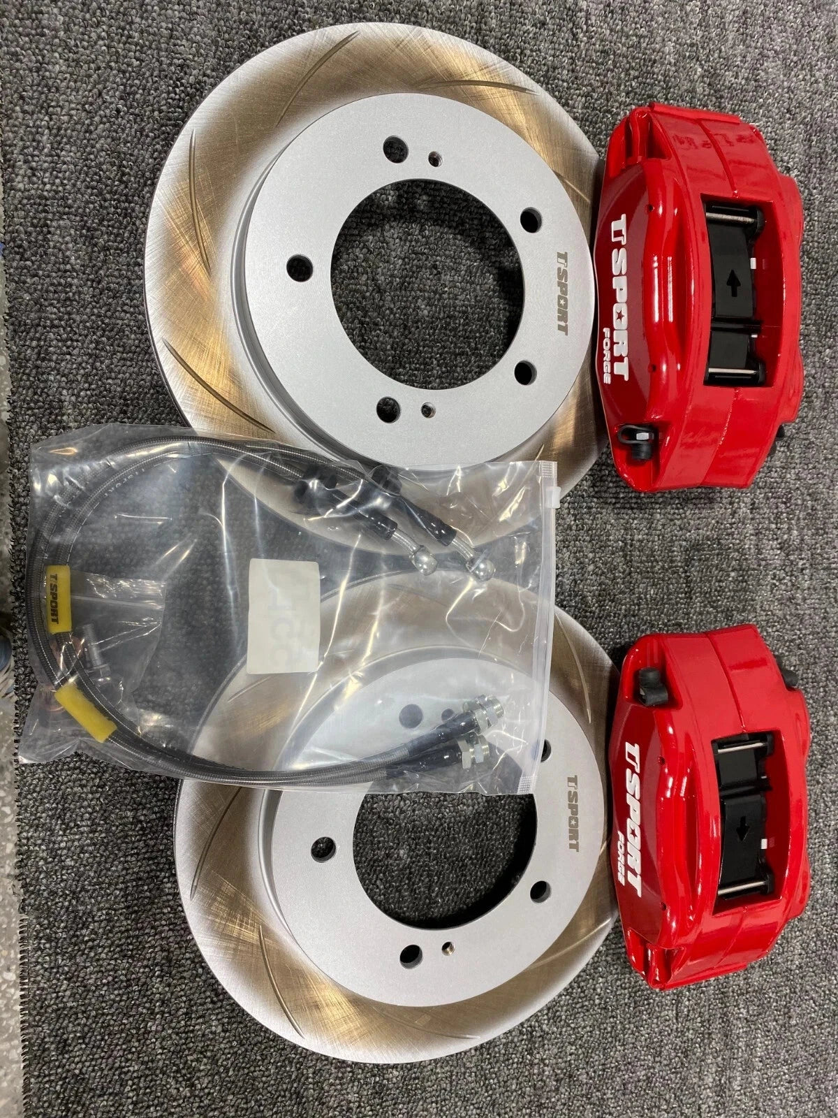 NEW TTSPORT 4pot CALIPER + 290mm BRAKE ROTOR UPGRADE BOLT-ON KIT fits SUZUKI JIMNY - RED