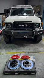 REAR- AP Racing CP9202 CALIPERS + KPR PERFORMANCE SLOTTED  ROTORS Big brake Upgrade kit SUIT LANDCRUISER