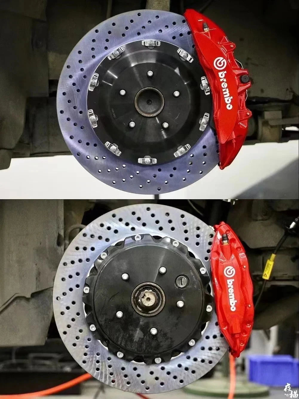 BREMBO F40 4POT CALIPERS + 330mm DRILLED ROTORS FULL BRAKE KIT FOR 16" WHEELS - FRONT