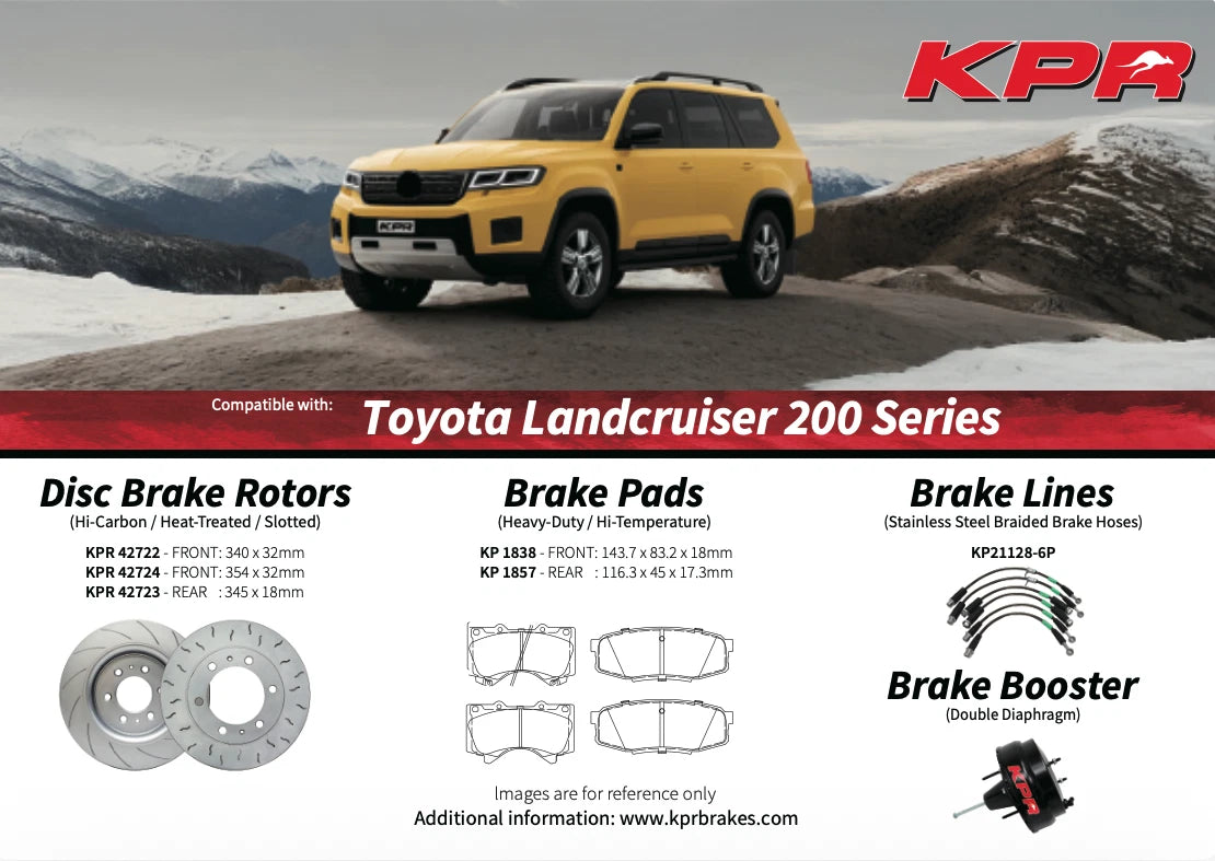 SPECIAL- KPR BRAKE UPGRADE (SLOTTED ROTORS + HD 4WD PADS + BRAIDED HOSE +BREMBO FLUID) FIT LAND CRUISER 200 Series LC200 J200