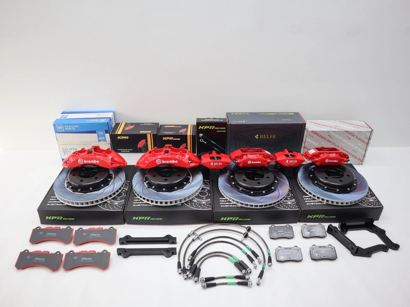 BREMBO 6POT Caliper + KPR HT5S SLOTTED Rotor FRONT + REAR FULL BIG BRAKE KIT SUIT NISSAN Skyline R32 R33 R34 GTST / GTR RB26DETT