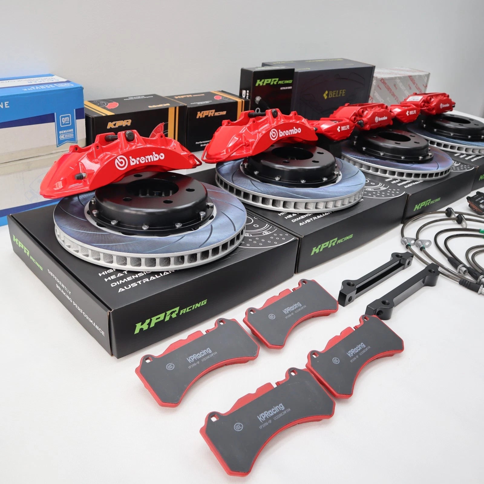 BREMBO 6POT Caliper + KPR HT5S SLOTTED Rotor FRONT + REAR FULL BIG BRAKE KIT SUIT NISSAN Skyline R32 R33 R34 GTST / GTR RB26DETT