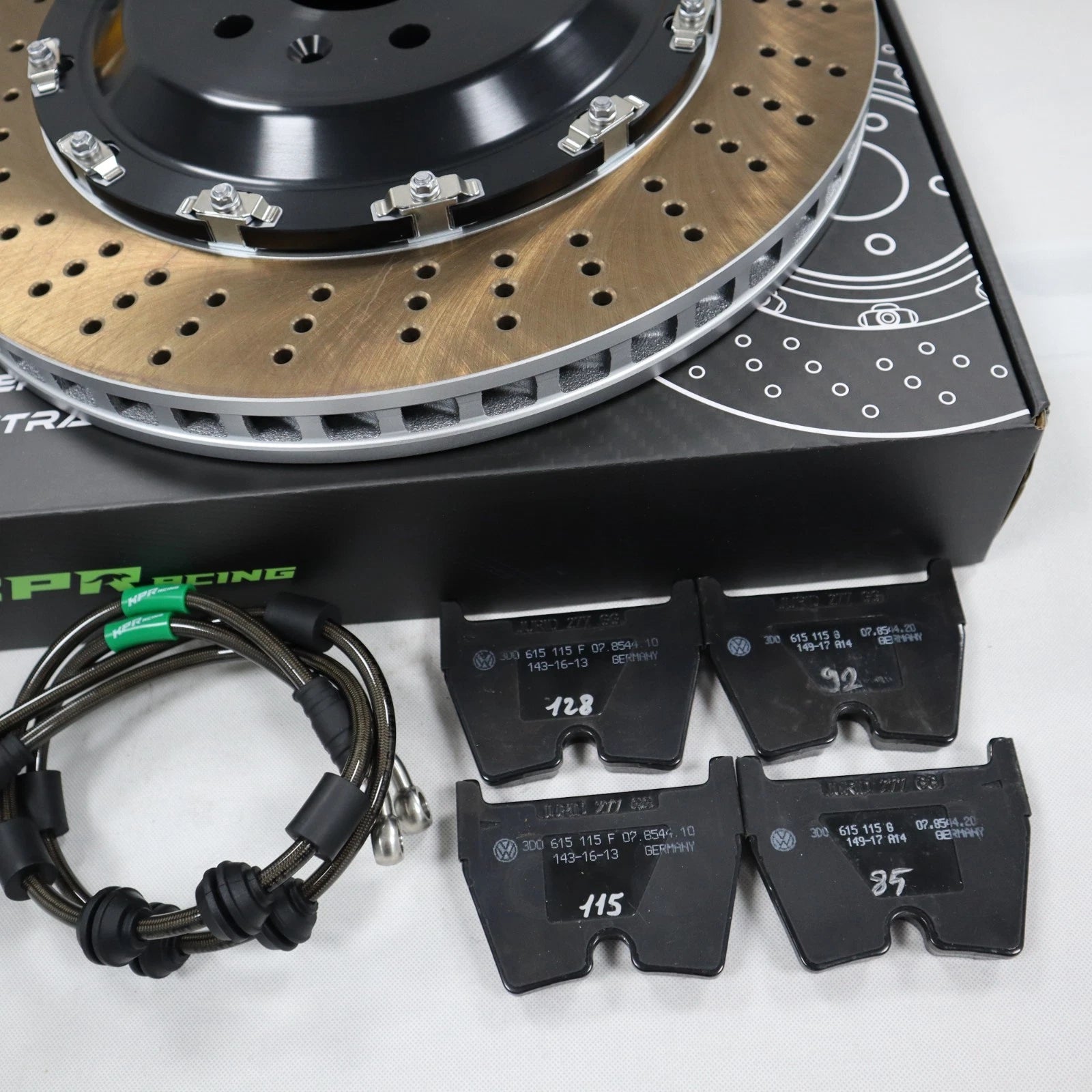 BREMBO GT 6pot Caliper + ROTOR + Pads Full Brake Kit -customised brackets /Hats BBK